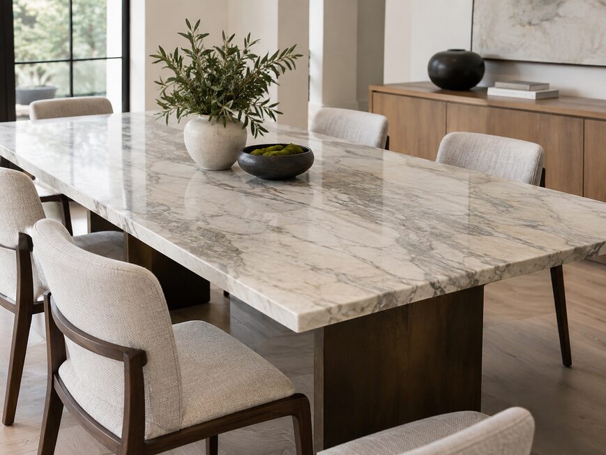 Natural stone dining table slab